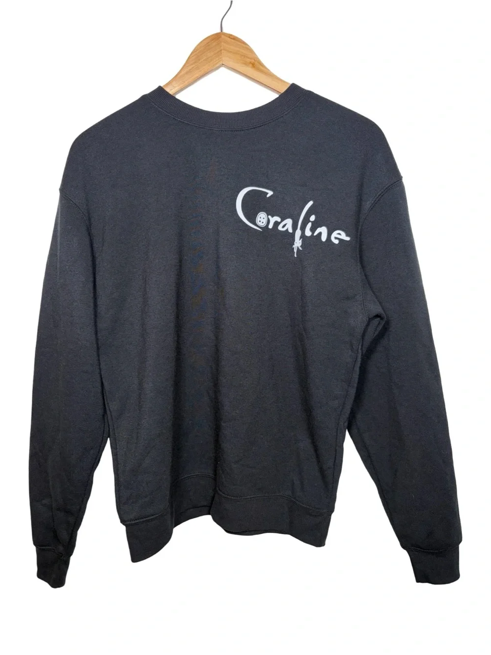 Coraline the other mother shadow Graphic Crewneck Sweater - Black